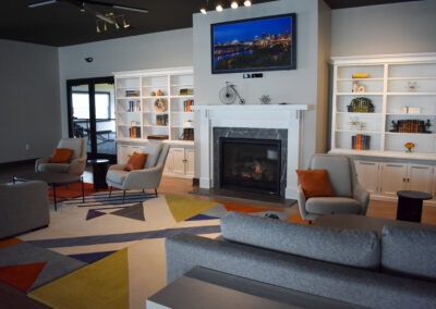 Fireplace Seating Area at Reserve at River's Edge